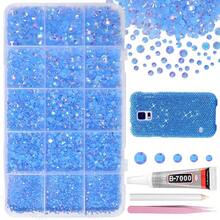 12000pcs Clear AB Rhinestones For Dazzling Kits, Dazzling Resin Gems 2/3/4/5/6mm For Handmade, Flat Back Rhinestones For Craft DIY Glassware - Multicolor - View 21