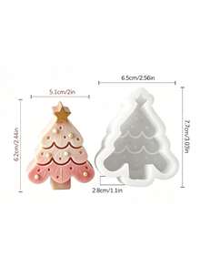 1pc Christmas Tree Candle Mold, Snowflake Embossed Tree Shape Silicone Candle Mold, DIY Aromatherapy Candle, Plaster, Resin, Clay Crafts, Easy Release, Non-Stick, Reusable, Home Desktop Decoration, Christmas, Thanksgiving, Halloween Handmade Gift - A - View 9