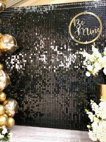 1/3/4pcs Black Square Plastic Rain Curtain Backdrop, Birthday Party Decoration Wedding Holiday Party Decoration Christmas Decoration, Home Party Room Wall Background Decoration Decoration Supplies Tassel Curtain, Party Gifts, Baby Party Decoration, Halloween Decoration, Halloween Background Decoration, Halloween Gifts, Halloween Costume Party Decoration, Black Element Decoration