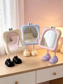 OBOVAY Cute Cartoon Desktop Makeup Mirror With Stand, High-Definition Ins-Style Princess Vanity Mirror, Large Base Support, Portable For Bedroom And Dorm, Cute Room Decor, Back To School Dorm Essential, Great Gift For Girls, Home Decor Ornament - Multicolor - View 11