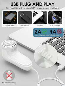 USB Direct Plug-In Electric Lint Remover, Manual Operation, Plastic Handle, Lithium Battery, Suitable For Clothing, Sweaters To Remove Lint, Efficiently Removes Pilling From Sweaters, Wool And Garments, Compact Design Suitable For Home And Travel, Ideal Holiday Gift For Christmas, Easter And New Year - Multicolor - View 6