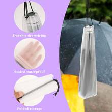10 Peças Sacos de Armazenamento de Guarda-Chuva à Prova d'Água, Sacos com Cordão Semitransparentes, Capas de Guarda-Chuva Portáteis Reutilizáveis, Adequados para Armazenamento de Guarda-Chuva Molhado, Viagem, Organização Doméstica, Embalagem de Bagagem, Armazenamento de Roupas e Pequenos Itens - Multicolorido - Visão 4