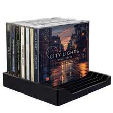 Soporte para CD para computadora, organizador de almacenamiento de CD de 12 ranuras, estante vertical para CD para cajas estándar de joyas, soporte de CD de computadora con patas - Multicolor - Ver 8