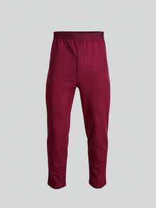 Norcotton 1pc Couple Style Home Lounge Pants, Loose Comfortable Sleepwear Pants, Unisex Casual Pants For Autumn/Winter - Burgundy - View 2