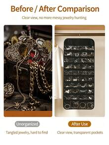80-Pocket Hanging Jewelry Organizer, Suitable For Closet, Bedroom, Bathroom And Vanity, Can Store Various Jewelry Accessories - Multicolor - View 5