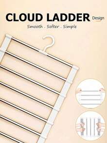 Multi-Layer Pants Rack - Space-Saving Foldable Design, Helps Efficiently Organize Wardrobe; Suitable For Jeans, Leggings And Casual Pants Plastic Multi-Layer Pants Rack; Features Non-Slip Storage Function, Easy To Assemble; Ideal Choice For Holiday Preparation And Seasonal Wardrobe Organization; - Multicolor - View 11