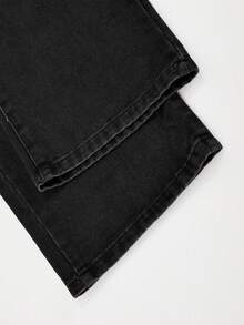 Boys' Casual Loose Straight Washed Denim Jeans - Black - View 6
