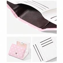 New Women's Short Trifold Wallet, Polka Dot Cute Coin Purse, Student Daily Use Card Holder - Multicolor - View 7
