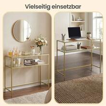 Zweistöckiger Konsolentisch | Eingangstisch | Sofa‑Tisch | Flurtisch - Gold - Übersicht 8