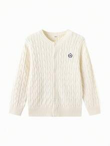 Balabala Stylish Tween Girl Knit Cardigan Soft Warm Sweater Base Top For Toddler Boys & Girls Winter - White Tone - View 4