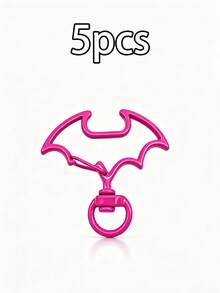5pcs Halloween Bat Shaped Zinc Alloy Rotating Lobster Clasp, Colorful Rotating Keychain Hook, For DIY Pendant, Bag Charm, Jewelry Making Supplies - Halloween Bat Spring Clip - View 7
