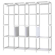 Portable Wardrobe Closet With Dust Cover, Expandable Clothes Storage Rack With Shelves And Shoe Organizer, Space Saving Bedroom Closet For Apartment, Dorm, Home Organization - View 6