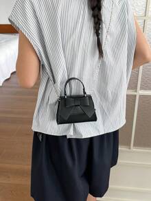 2026 Autumn Fashion New Minimalist Niche Design Bowknot Premium Exquisite Commuter Vintage Shoulder Crossbody Bag - Black - View 6