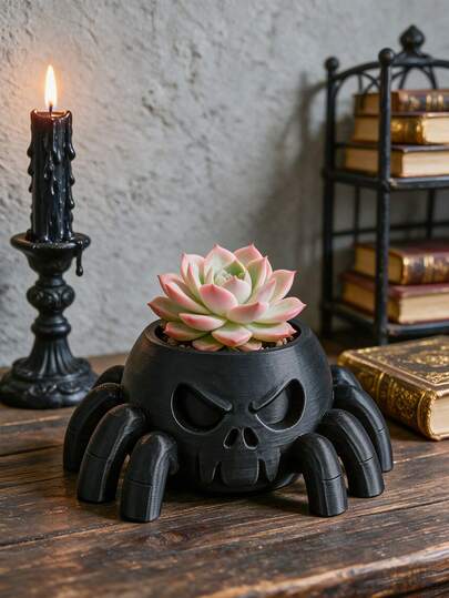 3D Printed Halloween Decorative Flower Pot, Spider Shaped Vase, Succulent Plant Pot - Perfect For Succulents, Cacti And Small Plants, Home Decor, Halloween Decoration