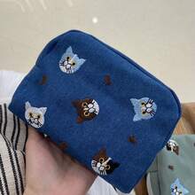 Cute Cat Embroidery Makeup Bag, Portable Large Capacity Cosmetic Storage Bag - Multicolor - View 5
