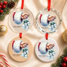 Custom Santa Hand Family Christmas Ornament, Personalized 2-7 Names Hanging Decor, Festive Christmas Tree Decoration, Customized Holiday Home Pendant, Customizable Family Keepsake Gift, Christmas Gift, Gifts For Family And Friends, Room Decor - Style E - View 7