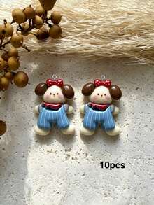 10/20/100pcs Cute Overalls Animal Cartoon Handmade Pendant Charms DIY Keychain Bag Pendant Accessories Decor - Multicolor - View 9
