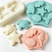 1 buah Cetakan Silikon Makhluk Laut Bentuk Kuda Laut, Kura-kura, Putri Duyung, Alat Pembuat Lilin Aromaterapi DIY, Cetakan Resin Epoksi DIY, Cocok untuk Dekorasi Rumah, Hadiah Liburan, Kreasi Kerajinan Rumah, Pembuatan Ornamen Dekoratif - MultiWarna - View 9