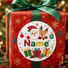 Customized Christmas Stickers, Holiday Gift Packaging Name Label Stickers, Personalized Holiday Labels, Customized Name Gift Seal Stickers, Customizable Christmas Package Decorations, Christmas Gift Labels, Party Favor Stickers, Customized Stickers, Round Stickers, Home - Style C - View 6