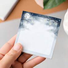 2 paquets de 100 feuilles de notes adhésives Forêt au clair de lune 75x75mm 3x3in, style esthétique naturel Ciel nocturne et lucioles, blocs-notes auto-adhésifs, liste de tâches à déchirer & autocollants de rappel de bureau, fournitures de papeterie pour l'école et le bureau - 75x75 mm - Voir 3