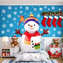 1pc 62" Standing Snowman Shaped Balloon, Suitable For Christmas Party Atmosphere Decoration, Party Event Gift Prop, Indoor And Outdoor Room Decoration - View 2
