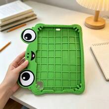 1pc Cute Frog Silicone Tablet Protective Case, Compatible With IPad 7/8/9 10.2 Inch, Air 3/4/5, Pro 11, Mini 6/7, Compatible With Samsung Galaxy Tab A7/A8/A9, Full Coverage - Green - View 8