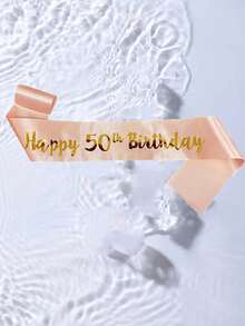 1件装生日快乐玫瑰金缎带皇冠，适合18/30/40/50岁成人派对装饰、周年纪念用品和圣诞节。 - 玫瑰金 - 查看 17