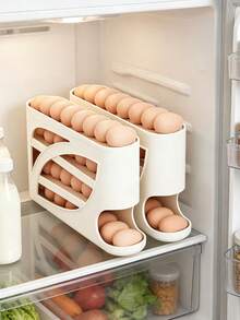 Egg Rolling Machine, Automatic Egg Rolling Storage Rack, Refrigerator Egg Storage Container, Space Saving Egg Container For Refrigerator And Countertop, Practical Egg Rack For Kitchen Pantry, Keeping Eggs Neatly Arranged For Daily Kitchen Use - Multicolor - View 5