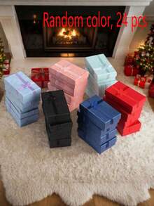 24/12/1 件珠寶禮品盒套裝：空珠寶盒，適合存放小禮物和配件，多色可選，附緞帶蝴蝶結，適用於週年紀念、婚禮、珠寶展示與包裝、串珠和珠寶製作場合 - 黑色 - 查看 11