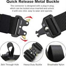 1pc Tactical Belt With Plastic Buckle, Multi-Functional Outdoor Training Belt, Unisex - Multicolor - View 5