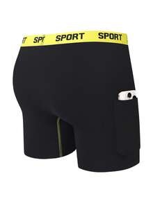 4 Pcs Men's Self-Cultivation Long Style Exercise Boxer Briefs,There Is A Pocket On The Right Side For Easy Carrying, Suitable For Daily Fitness Boxing - Multicolor - View 6