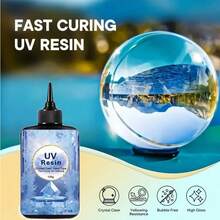 UV Resin With Lamp, Upgraded Crystal Clear Low-Odor UV Resin Kit, UV Lamp, Silicone Pad, Hard UV Epoxy Resin, Jewelry UV Resin Starter Kit, Craft Decoration (Includes 100g UV Resin, 1 UV Lamp, 2 Molds) - 白色 - 查看 2