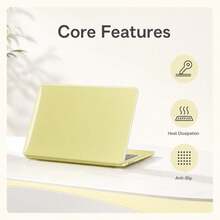 1pc Transparent Laptop Protective Case, Compatible With Macbook Neo 13, Compatible With 13-Inch A3404 A18Pro, Hard PC Transparent Yellow 2026 M5, Shockproof, Available In Black, Blush Pink, Transparent, Indigo Blue, Yellow, Birthday Gift, Back To School Gift - View 3