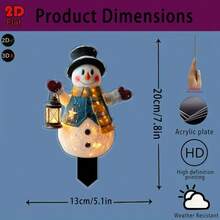 2D Acrylic Lantern Snowman Garden Stake, Christmas Outdoor Lawn Yard Decoration - A - View 5