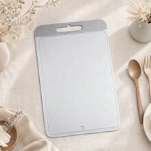 1pc Pure Titanium Carbon Fiber Texture Cutting Board, Medical Grade Material, Juice Groove, Double-Sided Use, Easy To Clean, Heavy Duty Thickened, Dishwasher , Durable, Rust-Resistant, Easy Maintenance, Suitable For Kitchen - Silver - View 4