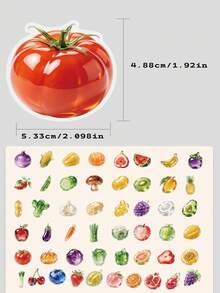 SCXXBSW 50pcs Irregular-Shaped PET Decorative Stickers For Glass, Fruits, And Vegetables; Perfect For Decorating Envelopes, Swivel Chairs, Pen Holders, And Diaries. Ideal For Party Gifts, Rewards, And Holiday Presents. - Sticker - View 3