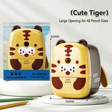 1pc Animal Shaped Pencil Sharpener Panda Cartoon Hand Crank Pencil Sharpener Cute Tiger Hand Crank Pencil Sharpener Random Color Suitable For Office Use - Multiple Colors and Random Styles - View 5