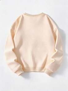 Impala Sudadera de cuello redondo ajustada con estampado minimalista de equitación para hombre, para uso casual y diario, primavera/otoño - Albaricoque - Ver 2