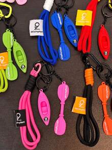 Racing Kayak Bag Charm, Creative Competition Small Gift, Soft Rubber Mini Kayak Keychain, Suitable For Backpack Decoration, Daily Bag Ornament, Holiday Party Gift, Back To School Gift, Women's Keychain, Car Keychain, Keychain Making Material, Men's Keychain, Backpack Charm Keychain, Keychain, Keychain Pendant, Keychain Coin Purse, Bulk Keychains, Keychain Set, Keychain Accessories - Multicolor - View 3