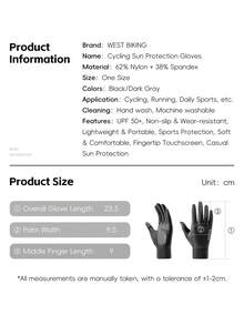 Sarung Tangan Sepeda WEST BIKING, Perlindungan Matahari Ekstra, Anti-Selip, Elastisitas Tinggi, Nyaman, Perlengkapan Bersepeda dengan Desain Jari Lipat - MultiWarna - View 3