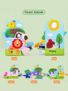 Interactive Animal Tail Cloth Book For Infants & Toddlers, With Crinkle Paper, Untearable Fabric, Farm & Forest Animal Theme, Early Learning & Cognitive Development, Birthday & Holiday Gift For Boys & Girls - Multicolor - View 13