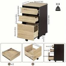 Office Storage Cart - Light Wood Grain - View 4