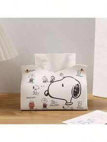 1pc Cute Snoopy Tissue Box, Home Living Room Bedroom Paper Box, Multi-Functional Storage Napkin Holder, Stationery Supplies, Valentine's Day Gift, Halloween Gift (Random Style) - Multicolor - View 3