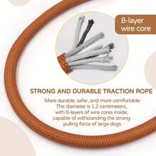 Zinc Alloy Buckle Design, Hand-Woven Thick Rope, Strong Small, Medium And Large Dog Rope, Strong Pull Border, Dog Rope Dog Rope.New Thick Handmade Woven Dog Leash/Strong Pulling Force/Stylish Colorful Outdoor Walking Leash/Secure Hook/ - Multicolor - View 5