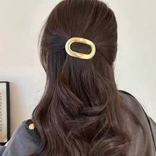 1pc Simple Retro Half-Updo Solid Color Geometric Alloy Spring Clip - Multicolor - View 2