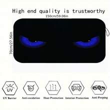1pc Handsome Blue Eye Car Sun Visor, Made Of Polyester Fiber, Durable 190T Material Blocks UV Rays And Heat Protection Car Interior Accessory, Suitable For Various Car Models Front Windshield, With Heat Insulation And Privacy Protection Function, Keeps Your Car Cool, Foldable For Easy Storage - Handsome Blue Eyes - View 3