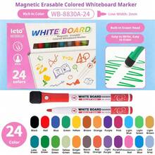 12/24 Colors Whiteboard Markers With Eraser, Suitable For Whiteboards And Calendars, Ideal For Classroom, Home, Office Supplies And Back To School Season - Multicolor - View 13