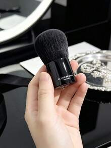 GIVENCHY Kabuki Makeup Brush, Compact Size, Portable And Durable, Suitable For Travel, Soft Dense Bristles, Glossy Black Handle With Logo Design, For Personal Use And Gift Giving, GIVENCHY‑GIFT‑24 - Black - View 7