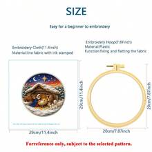 Christmas Nativity Scene Embroidery Kit DIY Handmade Material Pack With Embroidery Hoop And Thread, Religious Manger Holiday Home Decor Gift - Multicolor - View 3
