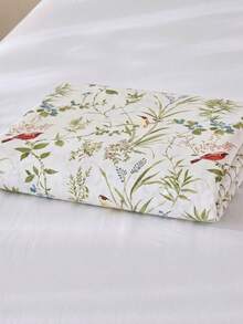 1pc Fresh Floral, Bird And Foliage Print Bedding – 1 Duvet Cover (No Insert), Soft Polyester, Breathable & Machine Washable, Modern American Farmhouse Style - Multicolor - View 6